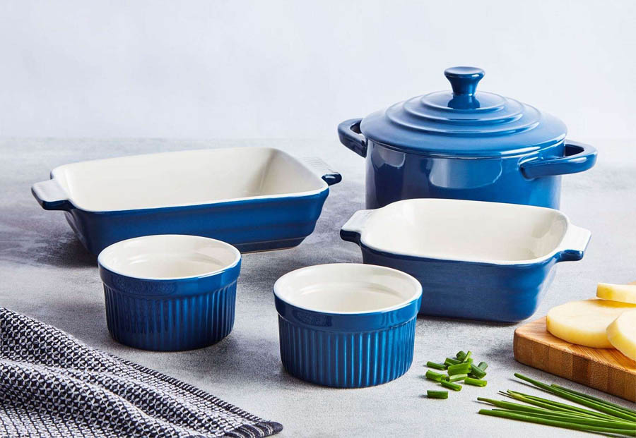 Ovenschalen Gift Set, 5 Delig, Blauw, Keramiek - Barbary & Oak | Foundry