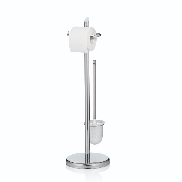 Toiletrol en wc-borstel houder, Zilver - Kela |Ken