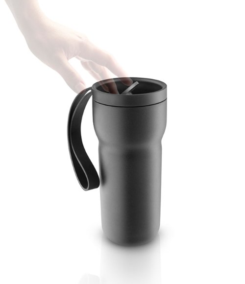 Nordic Kitchen Thermosbeker met Zeef - 350 ml - Zwart - Eva Solo