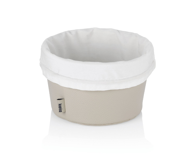 Broodmand, 2-Delig, Kunstleer, Beige, Ø 19 cm - Kela | Grana