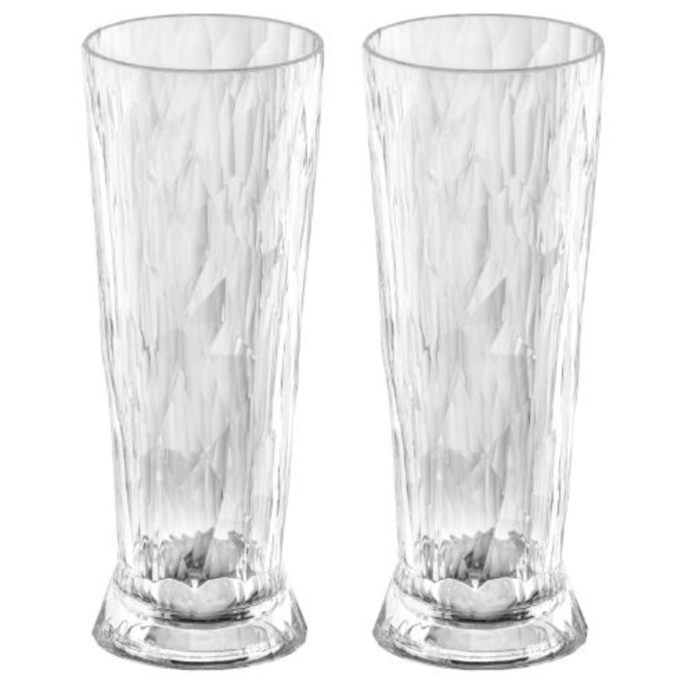 Bierglas, 0.5 L, Set van 2, Organic, Transparant - Koziol | Club No. 11