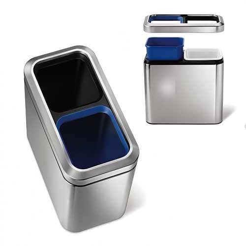 Afvalemmer Slim Open Recycler, 2x 10 liter - Simplehuman
