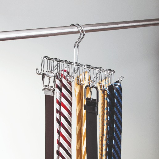 Rek voor Stropdas/Riemen met Haak, RVS, Zilver - iDesign | Classico