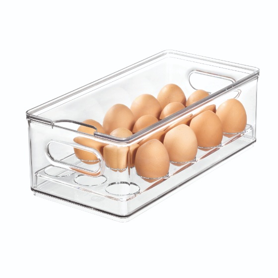 Eierdoos, 15.2 x 10.7 x 30.5 cm, Kunststof, Transparant – iDesign | The Home Edit