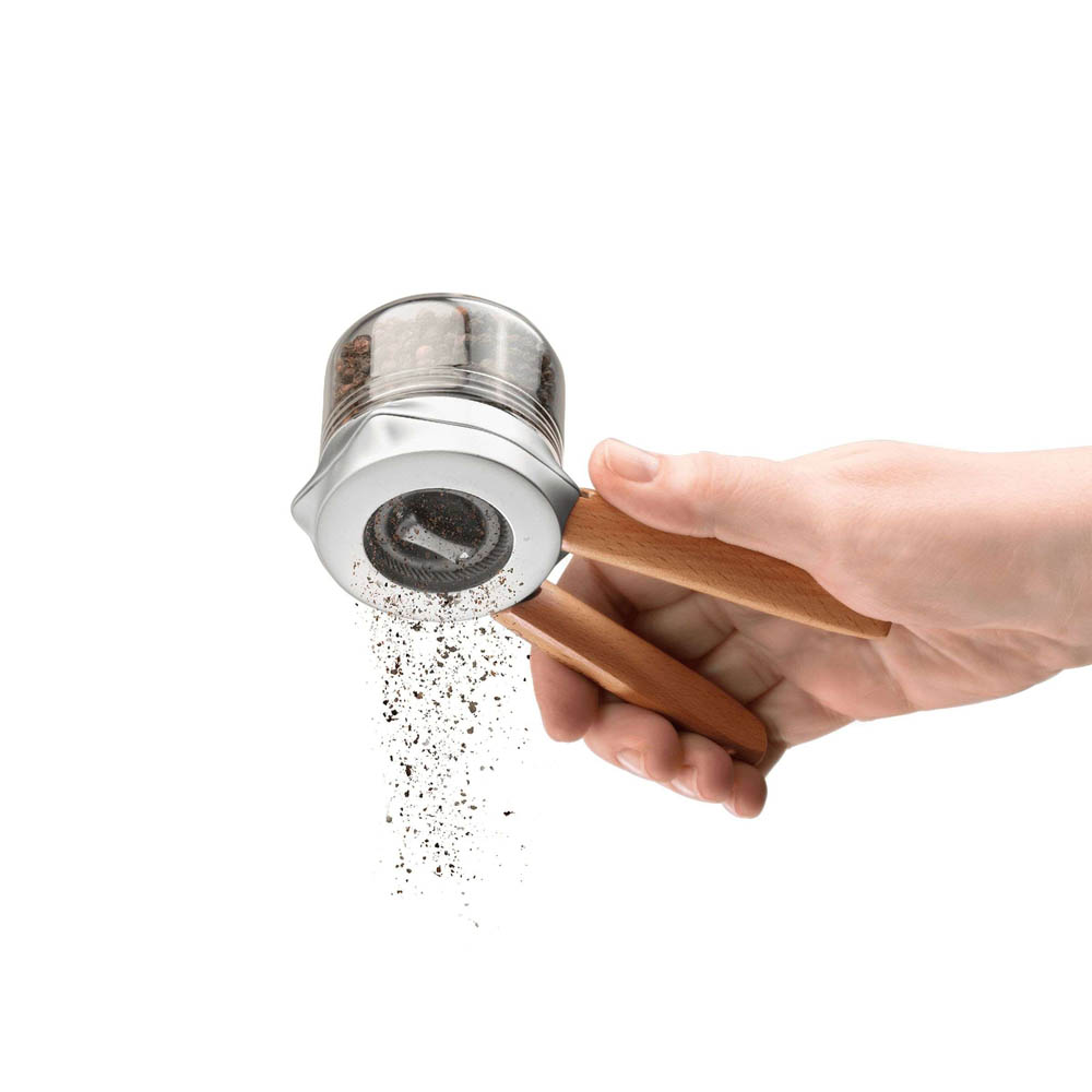 Kruidenmolen Ortwo, Bruin - 17,2cm - Zink - Instelbaar - Ergonomisch - Peper, zout en Kruiden | Dreamfarm