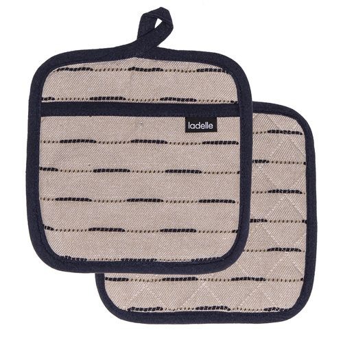Dash Pannenlap, Set van 2 Stuks, Indigo, Gerecycled Katoen, 19 x 27 cm - Ladelle | Eco Recycled