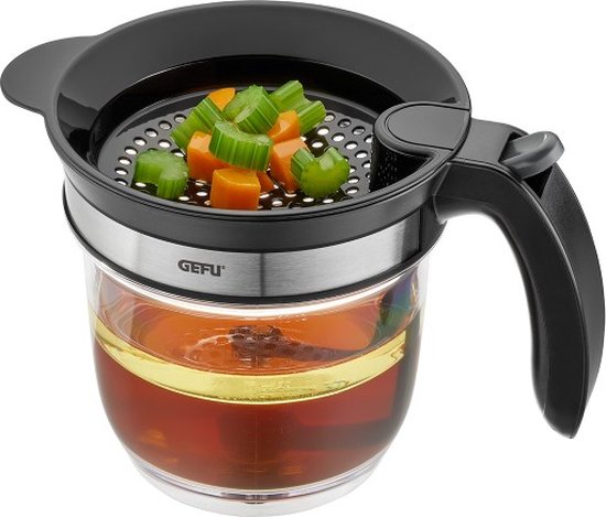 Vetscheider en Dispenser met maatschaal, 1 L, Voor soepen, sauzen, jus en poffertjes - GEFU | FLUIDO
