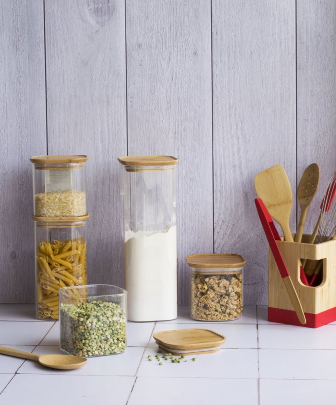 Voorraadpot met Deksel, Lang, 1.4 L - Pebbly