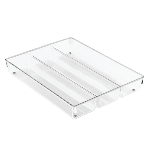 Lade Organizer, 3 Vakken, 26.7 x 34.8 x 5.1 cm, Kunststof, Transparant - iDesign | Linus
