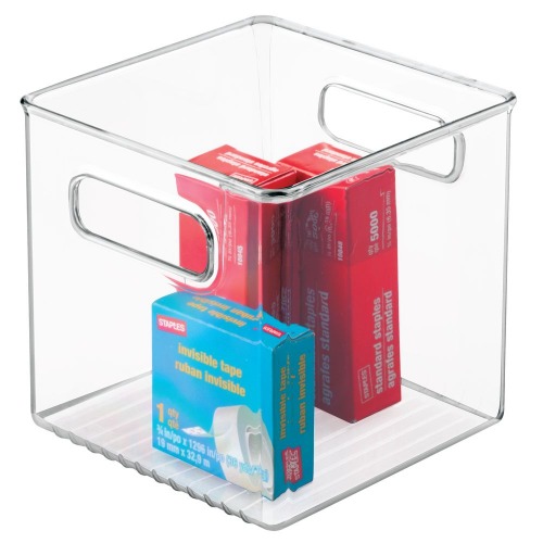 Opbergbox met Handvat, 15.5 x 15.5 x 15.5 cm, Kunststof, Transparant - iDesign | Linus