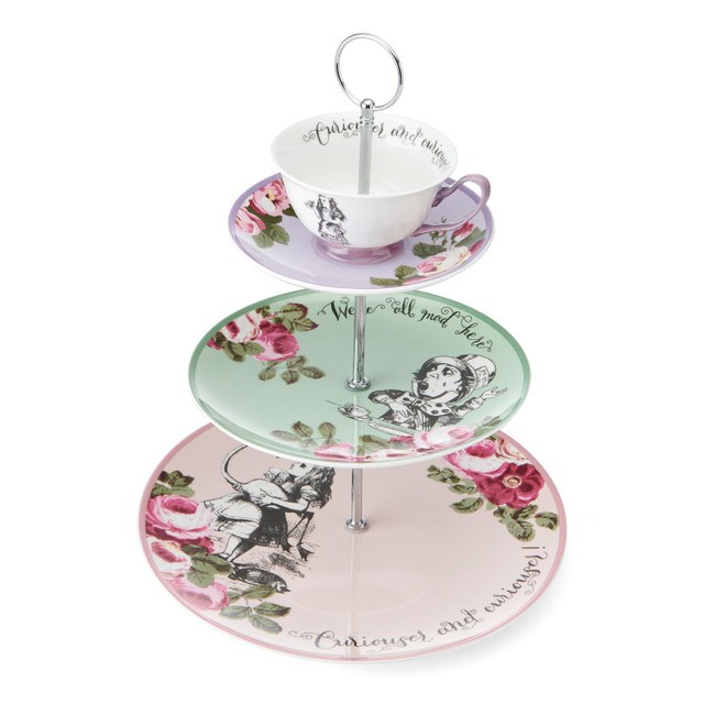 Mikasa x V&A Alice in Wonderland Fine China Tea Cup Cake Stand