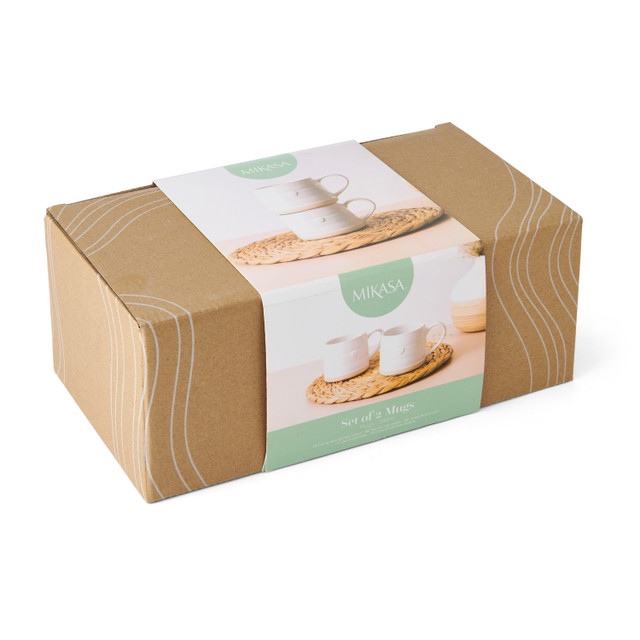 Mikasa Stoneware 2pc 380ml Cosy Mugs, Heart, Gift boxed