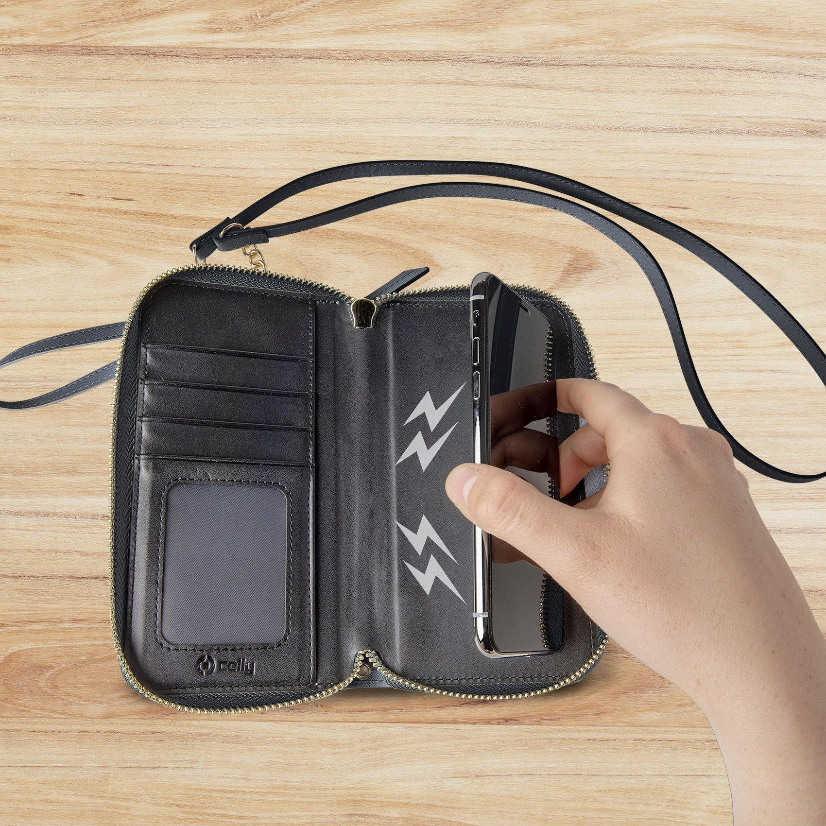 Venere Beschermtasje voor Smartphone, Zwart - Celly