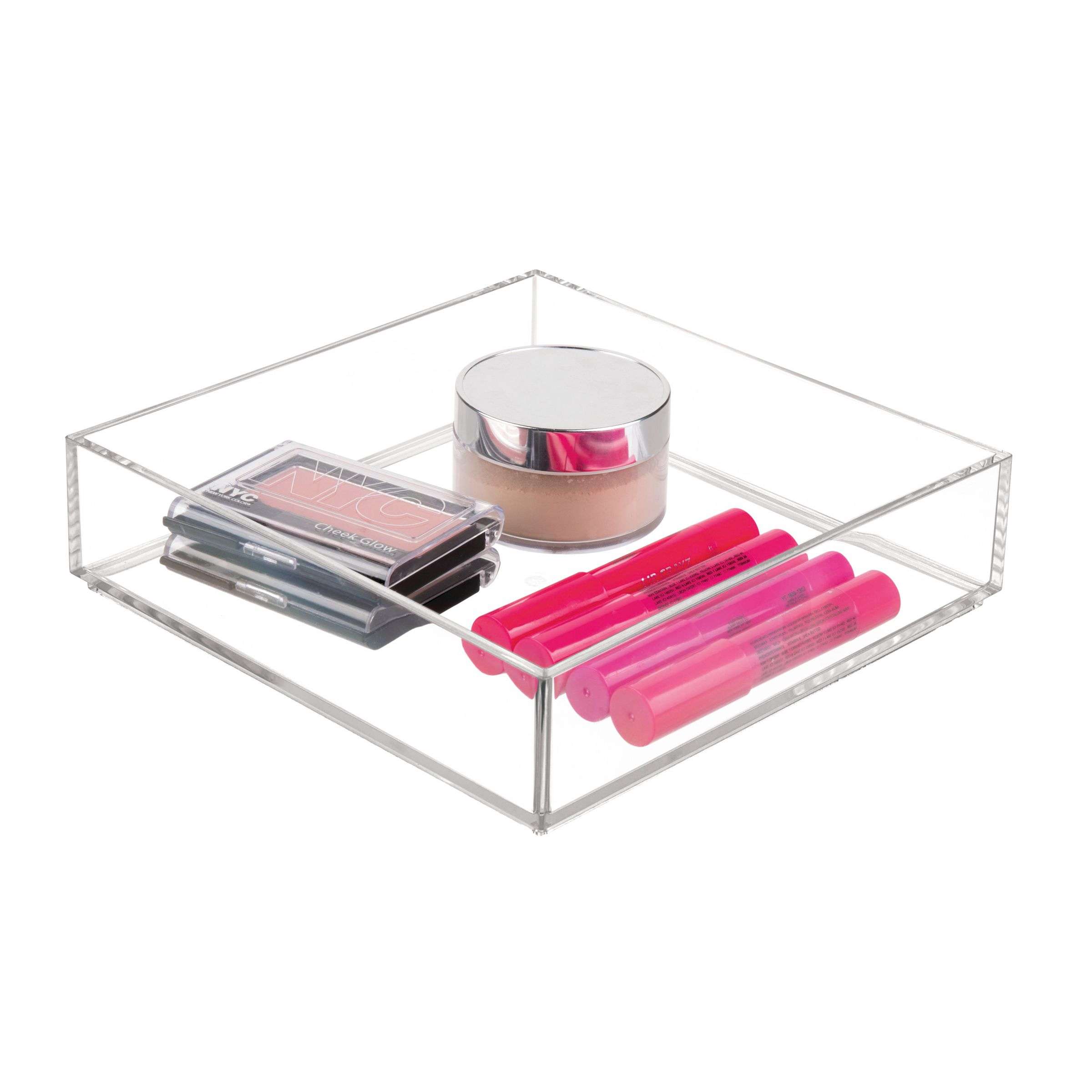 Lade Organizer, Make-up Organizer, 20.3 x 20.3 x 5.1 cm, Transparant, Kunststof - iDesign | Clarity