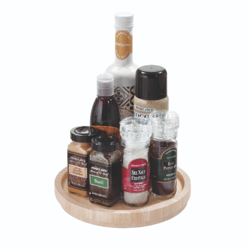 Lazy Susan Draaiplateau, 23 cm, Paulownia Hout, Beige - iDesign | The Home Edit