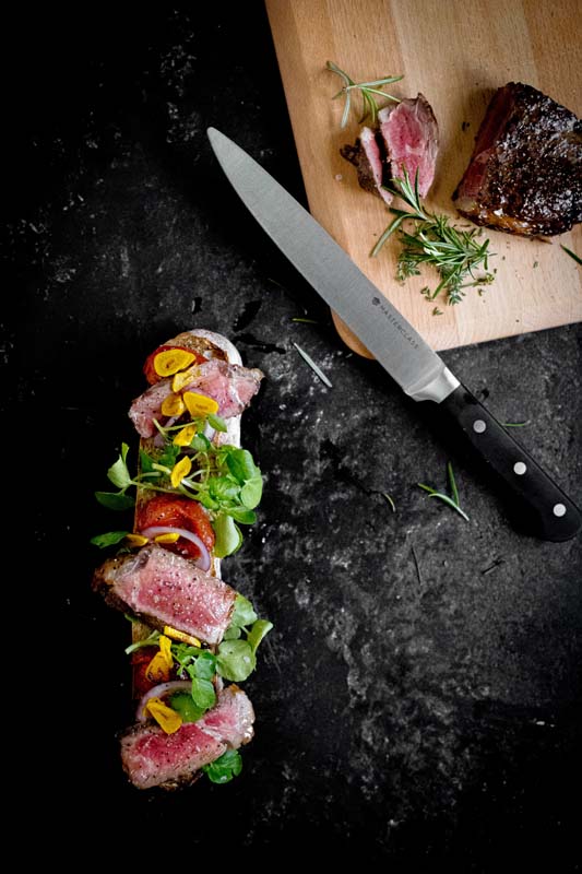 Vleesmes 20cm, Afgeronde punt - Tipless - RVS Lemmet - Carving Knife - MasterClass | Tipless