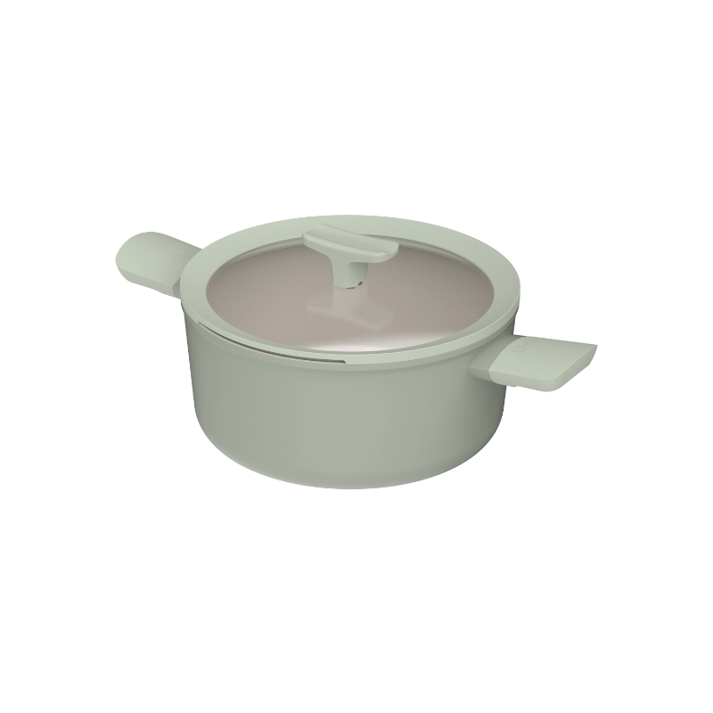 Balance Kookpan, Laag, Non Stick, 24 cm, 4.4 L, Sage, Gerecycled Aluminium - BergHOFF | Leo Line