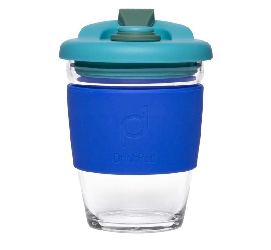 Herbruikbare Koffiebeker - 340ml -  Oceaan Blauw - Glas - Pioneer