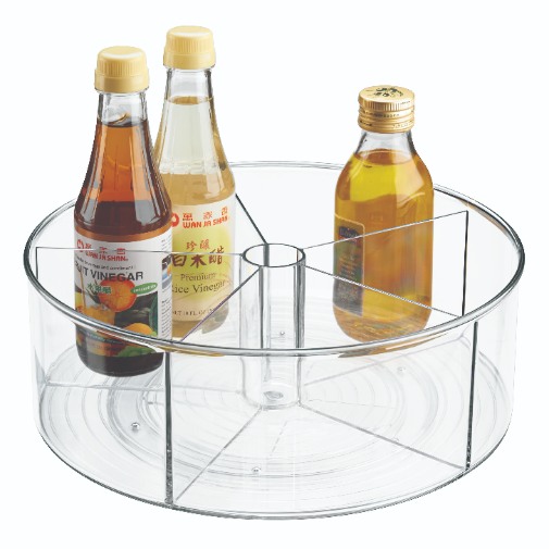Lazy Susan Draaiplateau, 5 Vakken, 29.2 x 29.2 x 10.7 cm, Kunststof, Transparant - iDesign | Linus