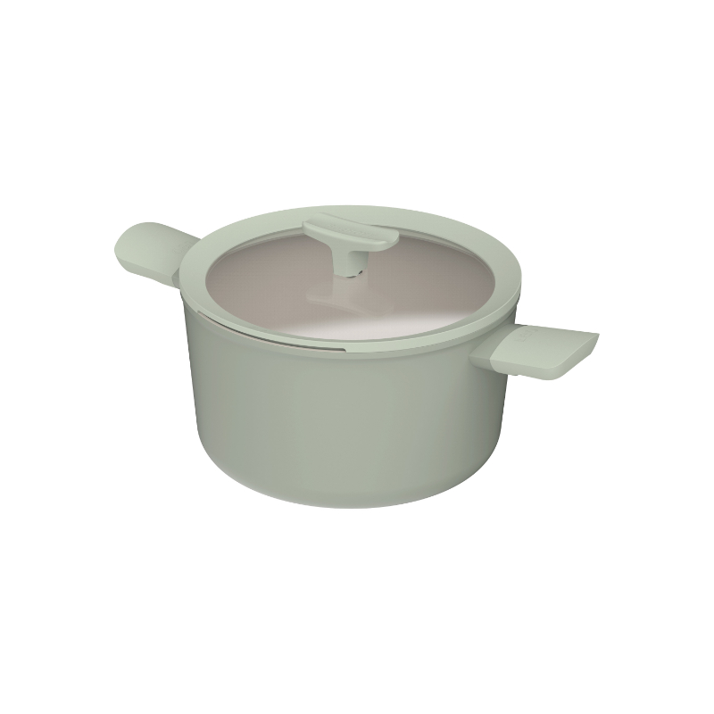 Balance Kookpan, Hoog, Non Stick, 24 cm, 5.5 L, Sage, Gerecycled Aluminium - BergHOFF | Leo Line