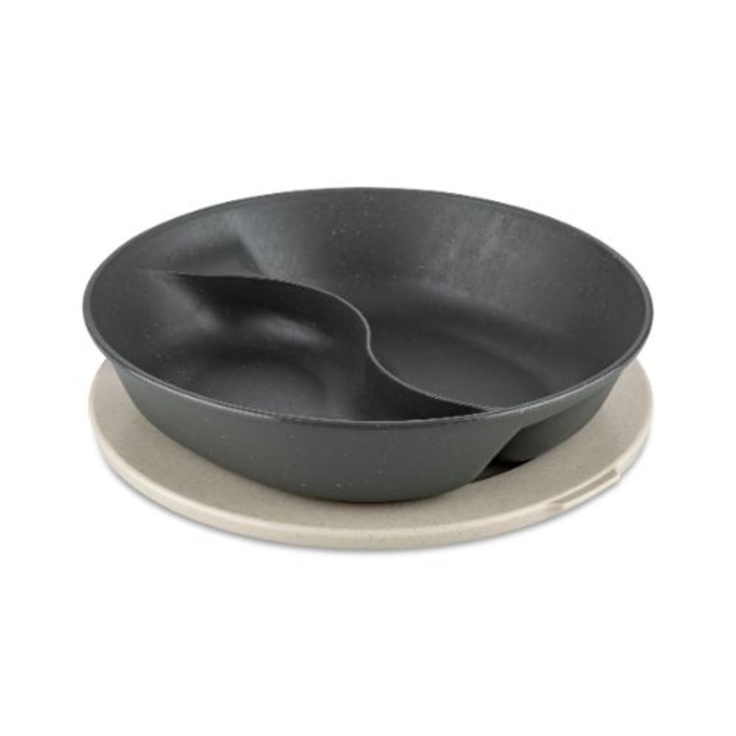 Bord met compartiment en deksel, 0.8 L, Organic, As Grijs - Koziol | Connect Separee
