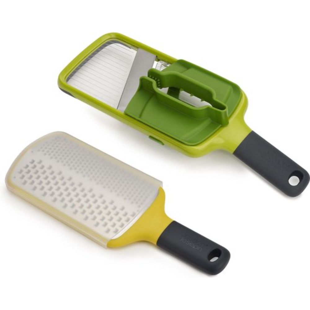 Mandoline en Rasp Set, Geel/Groen, RVS - Joseph Joseph | Go-to