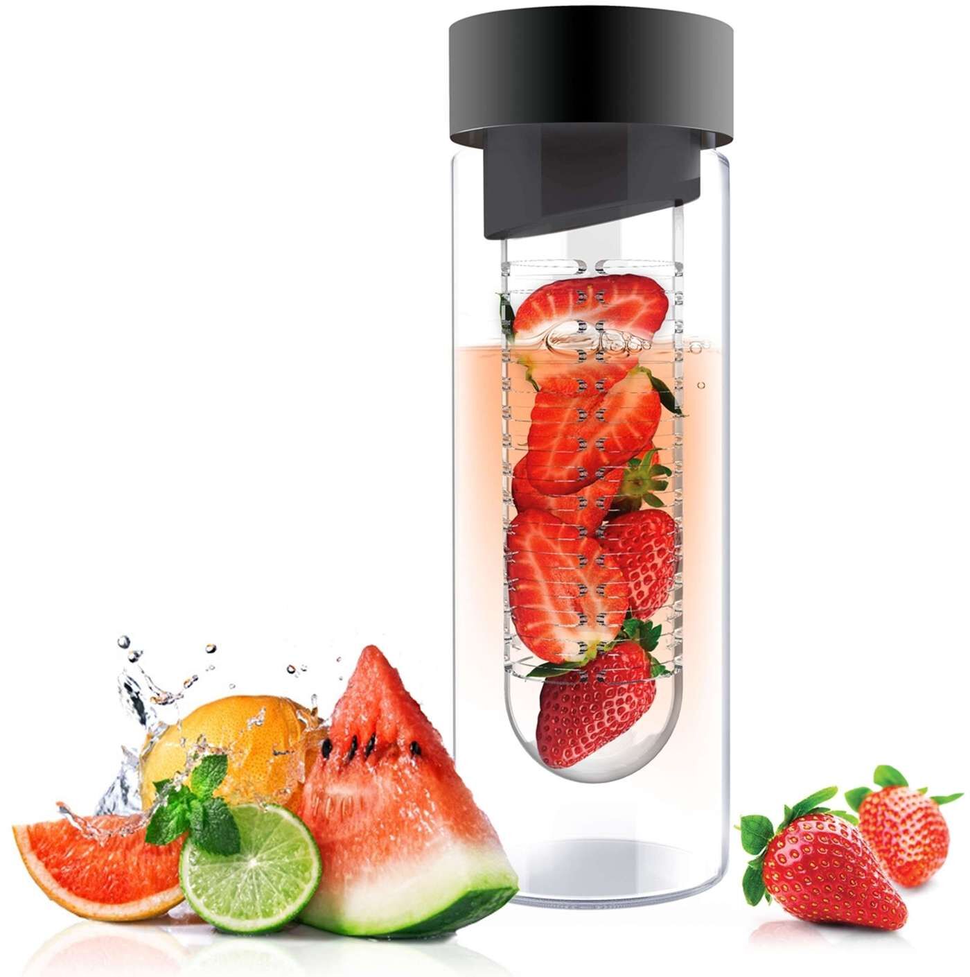 Drinkfles Infuse Flavour It Pure 480 ml Zwart