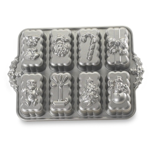 Bakvorm "Holiday Mini Loaf Pan" - Nordic Ware | Sparkling Silver Holiday