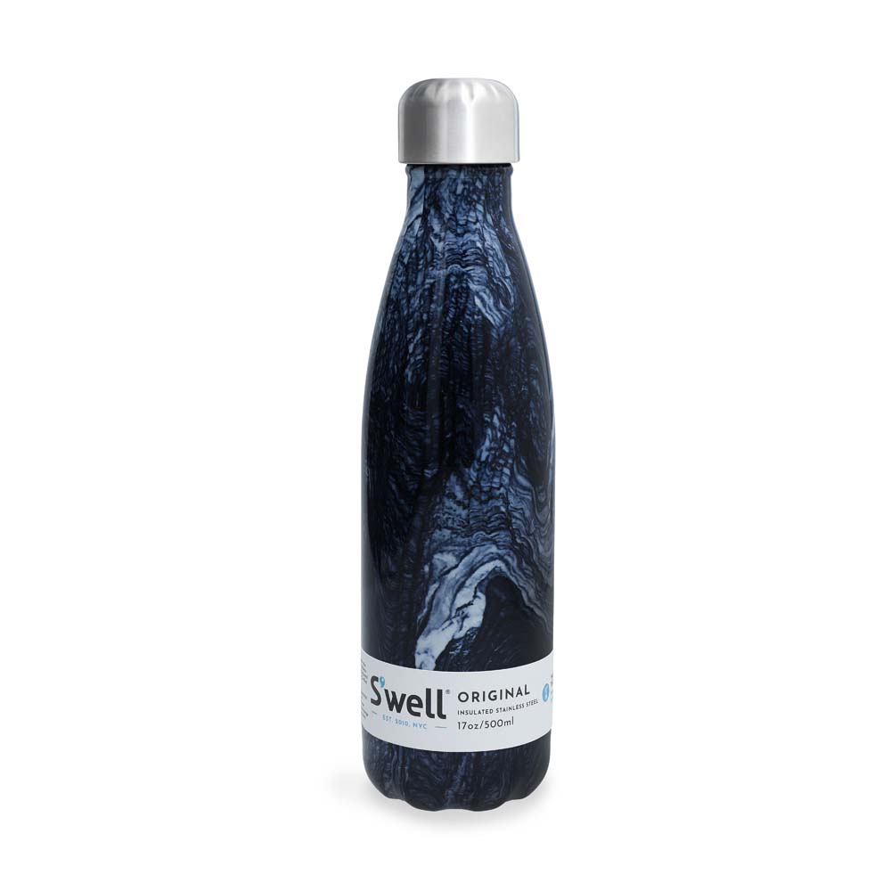 Thermosfles - Azuriet Marmer- Waterfles - 500ml - Herbruikbaar - Dubbelwandig - S'Well | Azurite Marble