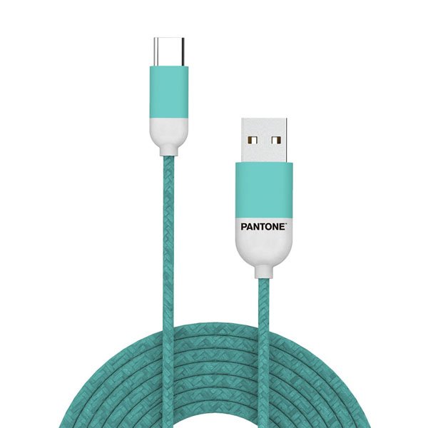 USB-Kabel Type-C, 1,5 meter, Groen - Rubber - Celly | Pantone