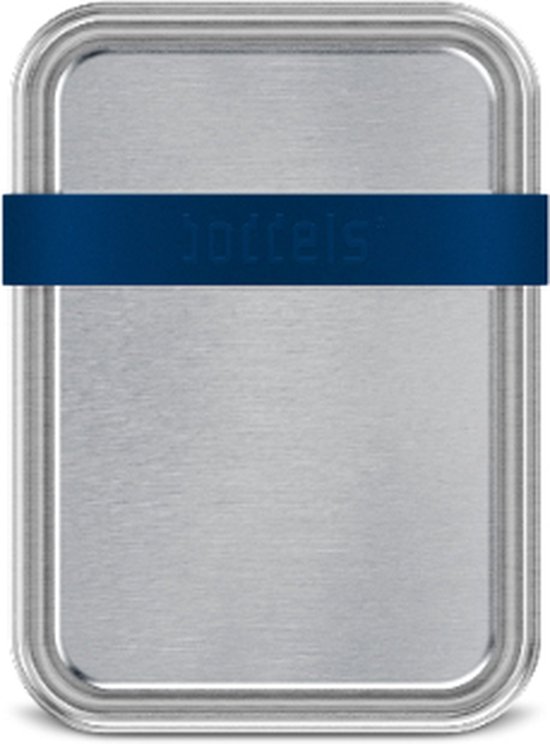 Lunchbox met Verdeler, Groot, 3 Vakken, 21 x 15 x 5 cm, RVS, Nacht Blauw - Boddels | Smacht