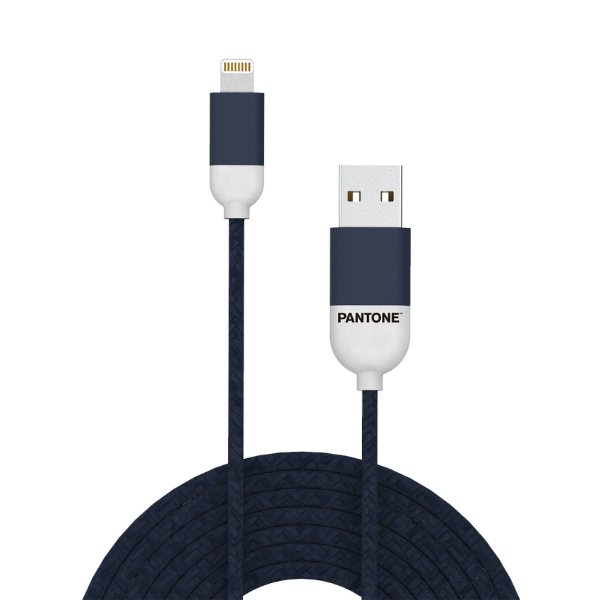 USB-Lightning Kabel, Zwart - Rubber - Celly | Pantone