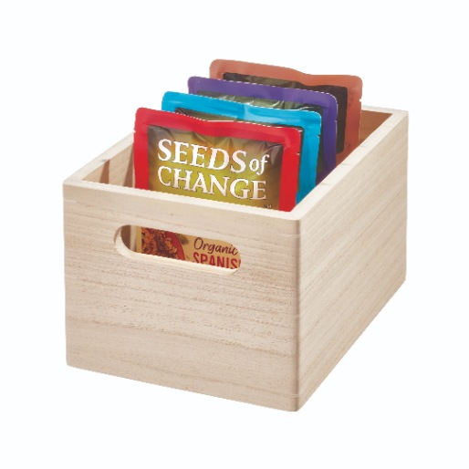 Opbergbox met Handgrepen, 19 x 25.5 x 15 cm, Paulownia Hout, Beige - iDesign | The Home Edit