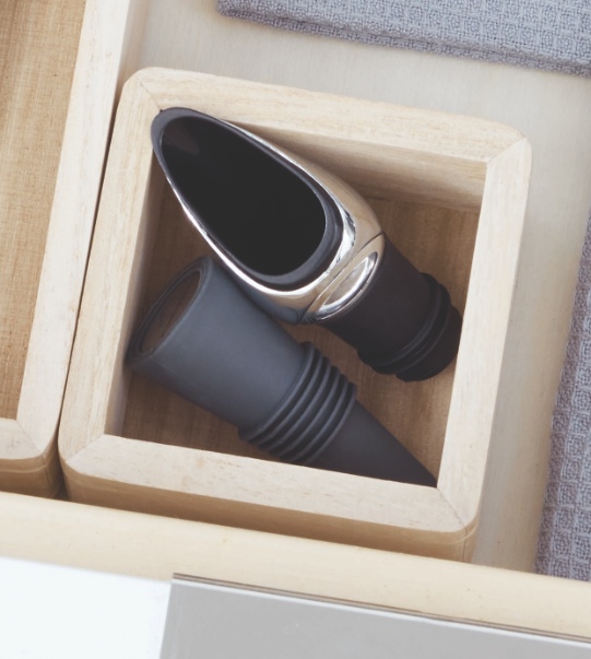 Lade Organizer, 7.6 x 7.6 x 5 cm, Paulownia Hout, Beige - iDesign | The Home Edit