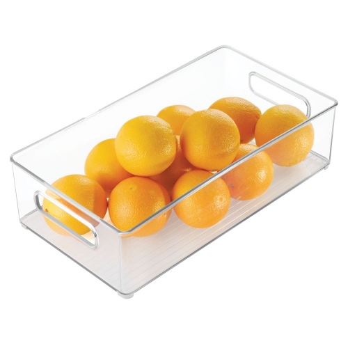 Koelkast Organizer met Handvaten, 20.1 x 36.8 x 10.2 cm, Kunststof, Transparant - iDesign | Fridge Binz