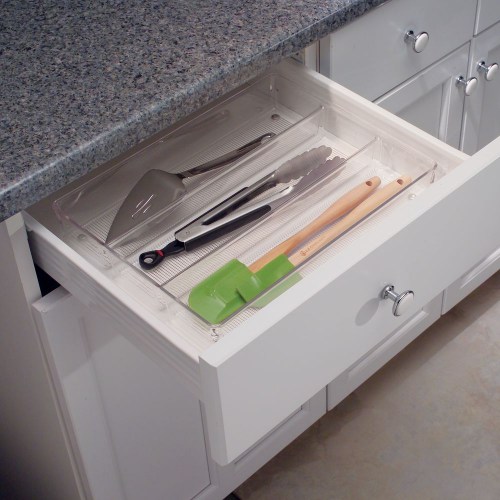 Lade Organizer, 3 Vakken, 26.7 x 34.8 x 5.1 cm, Kunststof, Transparant - iDesign | Linus