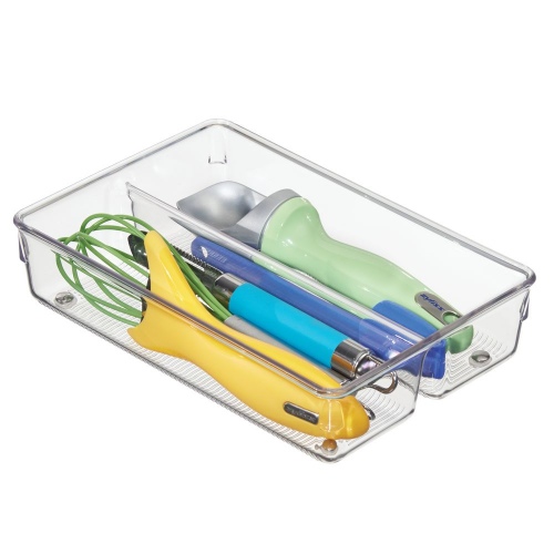 Lade Organizer, 2 Vakken, 15.2 x 22.9 x 5.1 cm, Kunststof, Transparant - iDesign | Linus