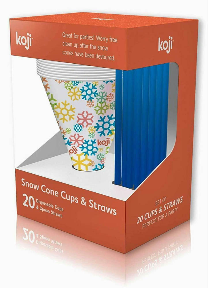 Wegwerp IJshoorntjes en Rietjes, Set van 20 Stuks, Karton - Koji by ZOKU