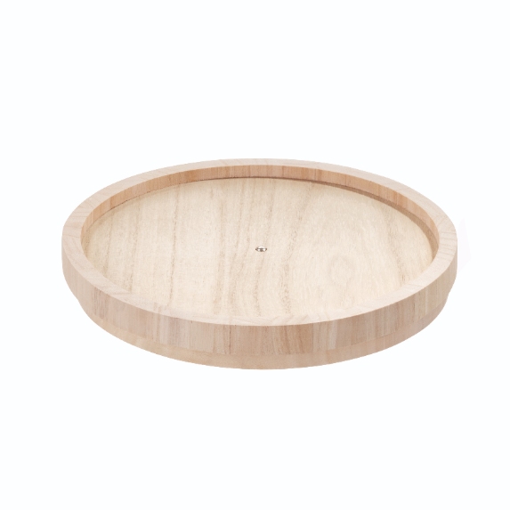 Lazy Susan Draaiplateau, 23 cm, Paulownia Hout, Beige - iDesign | The Home Edit
