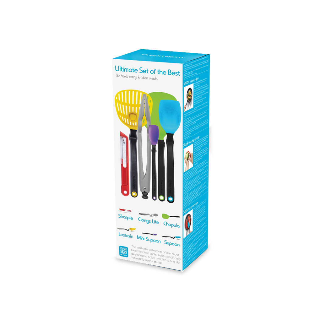 Essentials Set, 4 Delig Gereedschap - Multi Color Spatels & Lepels - Chopula & Supoon | Dreamfarm