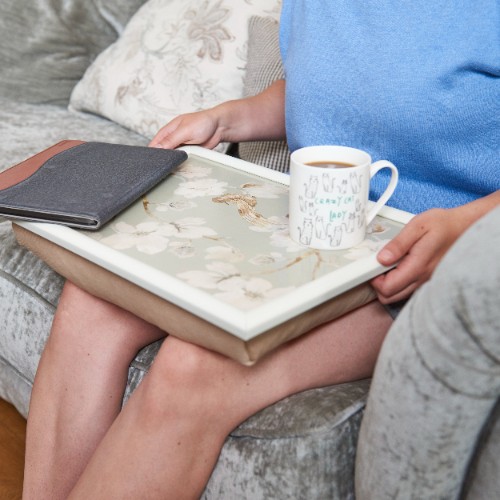 Laptray, Schoot Dienblad, Vogel, Duck Egg Blauw, 44 x 34 cm - Creative Tops