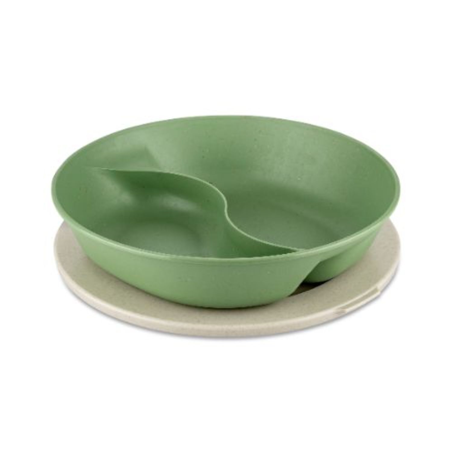 Bord met compartiment en deksel, 0.8 L, Organic, Blad Groen - Koziol | Connect Separee