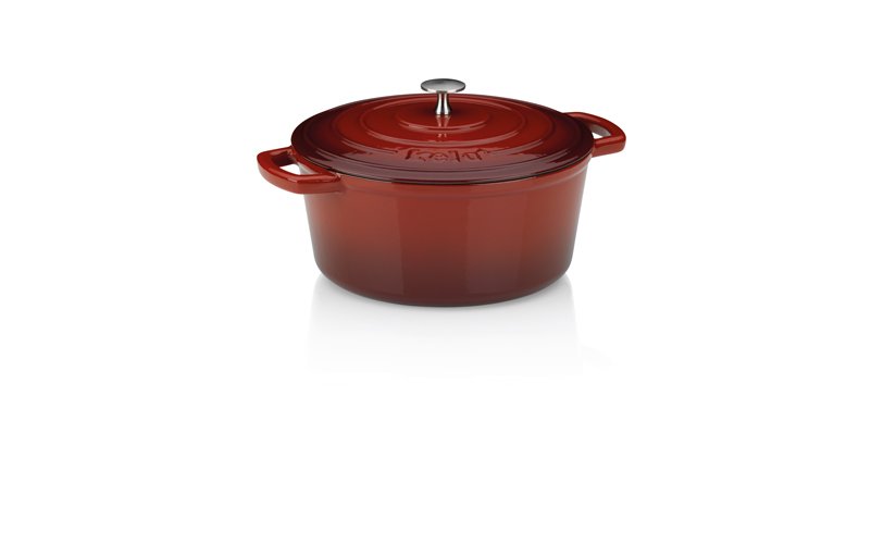 Braadpan Gietijzer Rood, 26 cm - Kela | Calido