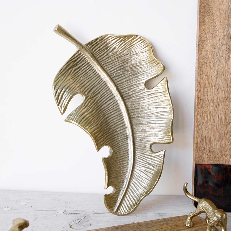 Serveerbord, 33cm - Blad - Goud - Aluminium - Artesà