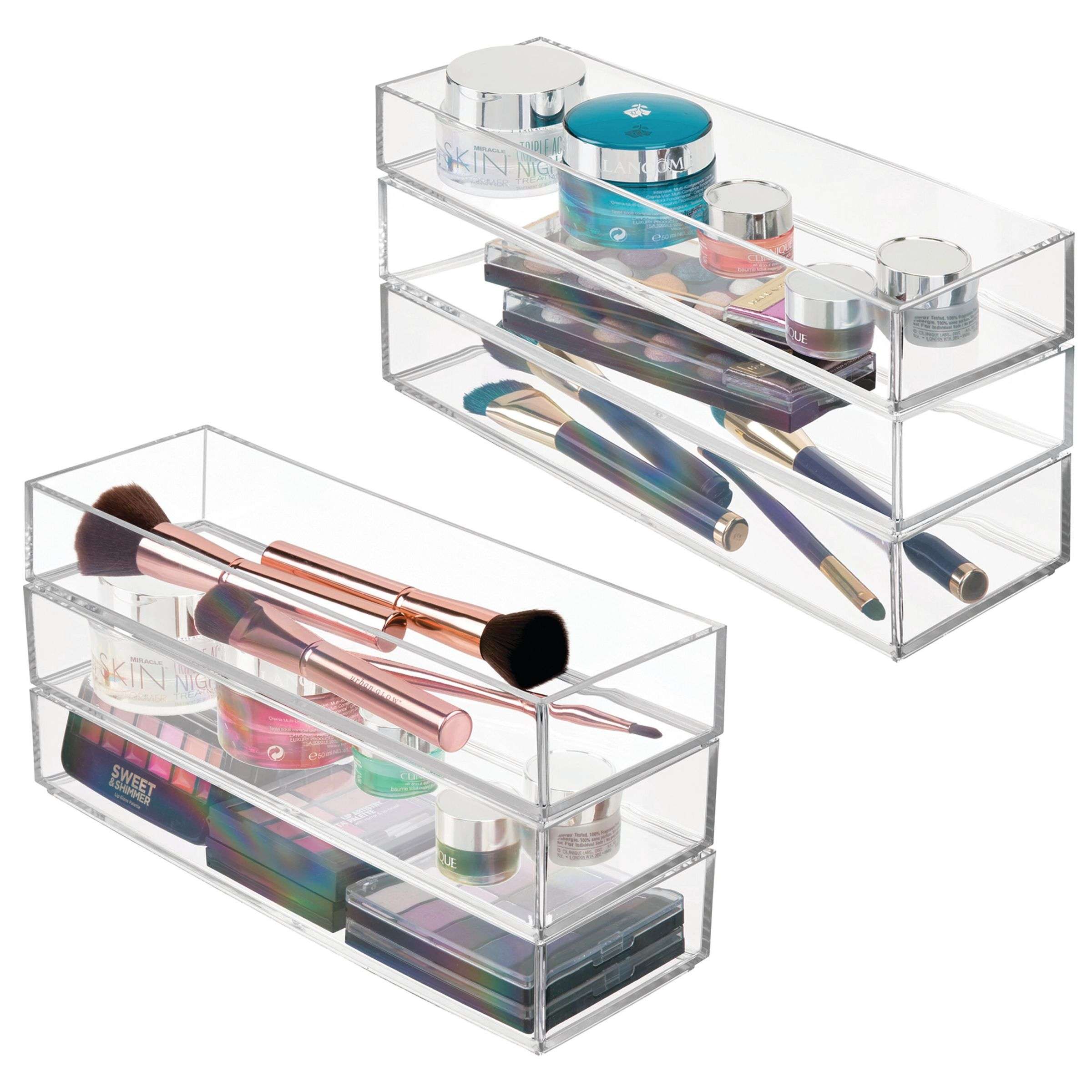Lade Organizer, Make-up Organizer, 10.2 x 30.5 x 5.1 cm, Transparant, Kunststof - iDesign | Clarity
