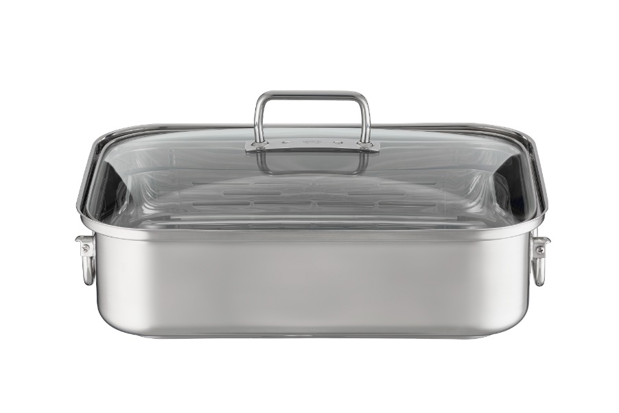 Braadpan met Deksel en Rooster, Rechthoekig, 38 x 28 cm - Rösle | Expertiso
