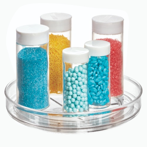 Lazy Susan Draaiplateau, 22.9 cm, Kunststof, Transparant - iDesign | The Home Edit