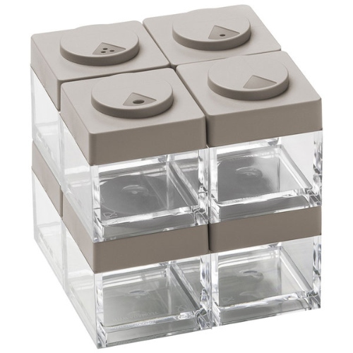 Kruidenpotje met Strooideksel, Set van 8, Bruin - Omada | Brickstore