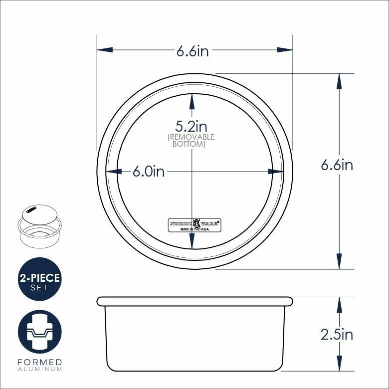 Bakvorm voor Cheesecake, Losse Bodem, 15 cm, Aluminium - Nordic Ware | Naturals