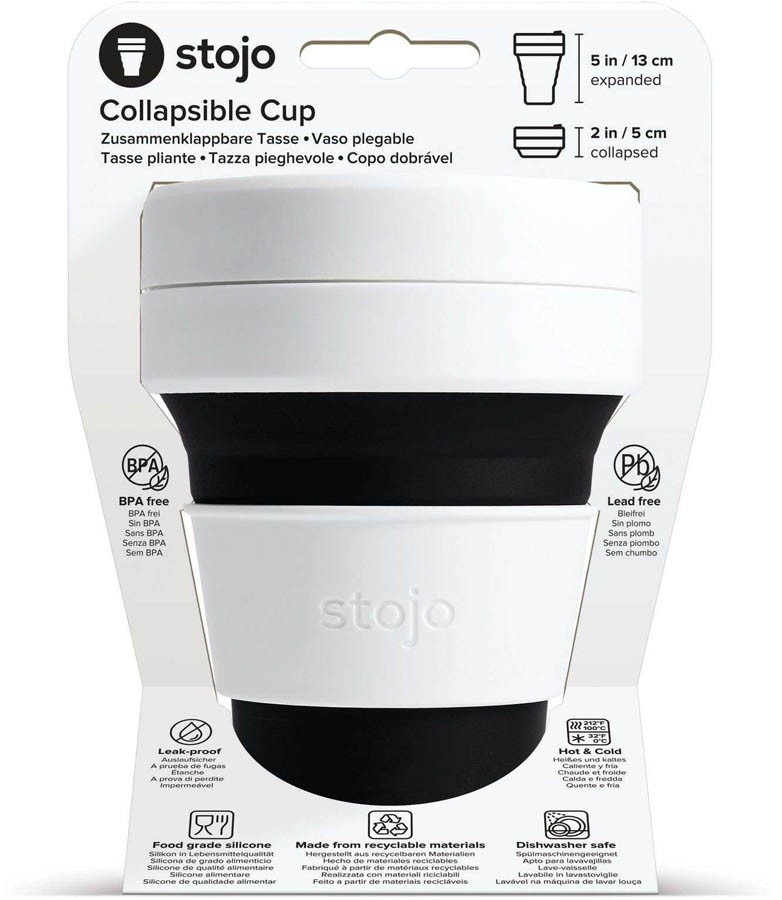 Pocket Cup, Black - 355 ml - Drinkbeker - Koffiebeker - Zwart - Opvouwbaar | Stojo